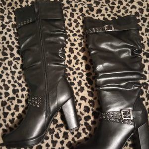 Milwaukee Performance Mbl9419 Women's Tall Black Platform Boots With Slouch Shaf